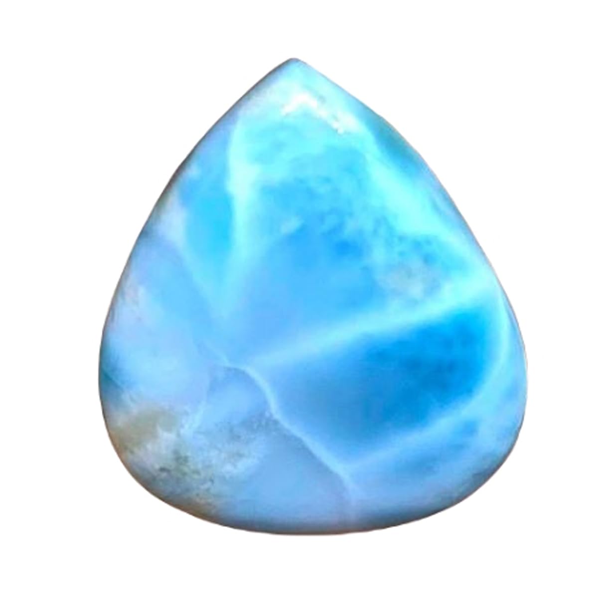 Larimar naturel en cabochon poire 21x18x5mm pour création de bijoux