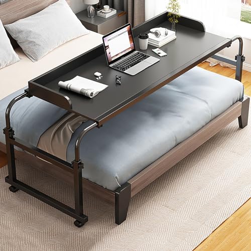 Mesa de hospital ajustable sobre la cama con ruedas giratorias. Silla de uso doméstico, escritorio para laptop, mesa reclinable. Ideal para familias de hospitales