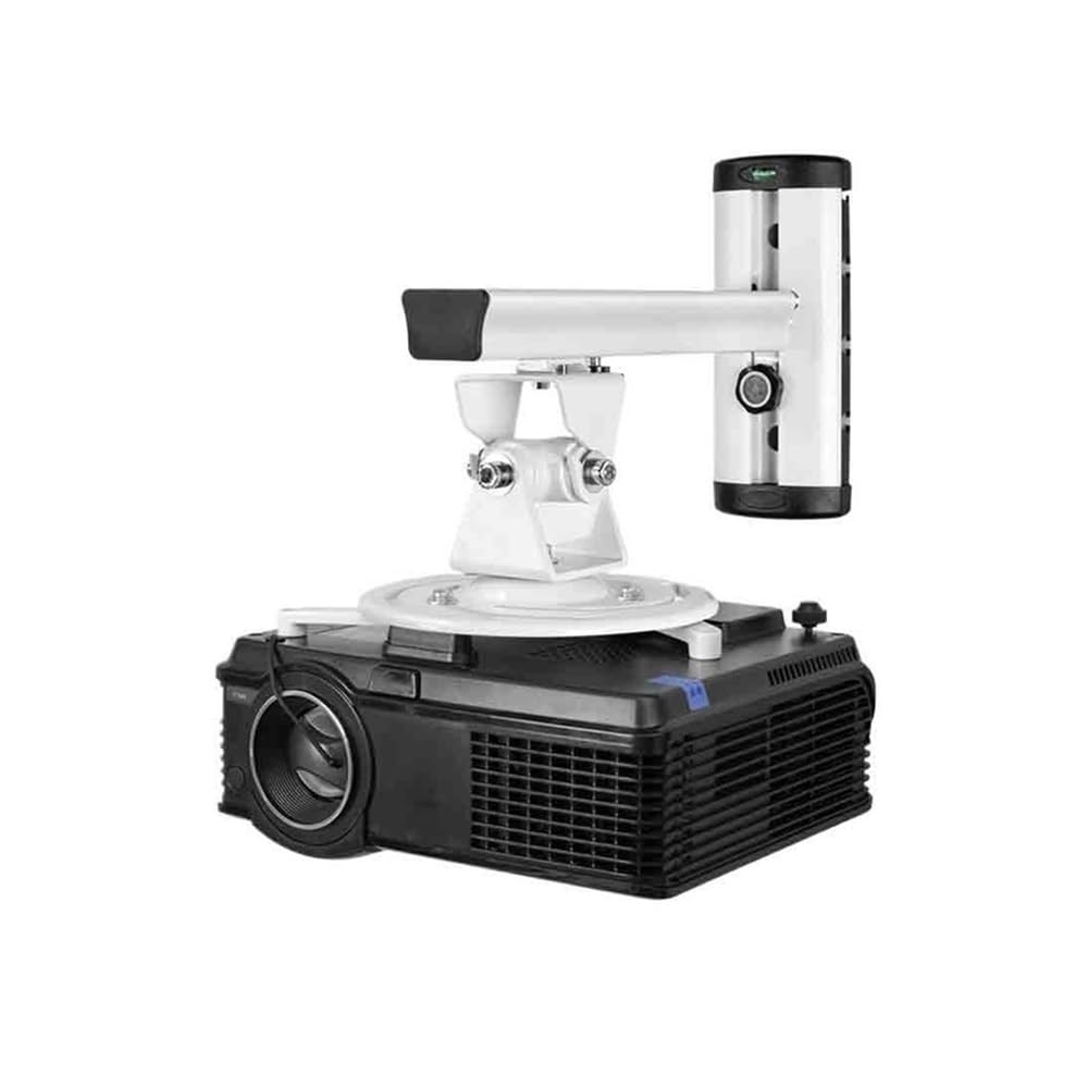 CHENGAIJIAN Projector Mount, Office Universal Aluminum Alloy Projector Bracket Rotating Projector Ceiling Wall Mount Bracket Projector Tripod(White)