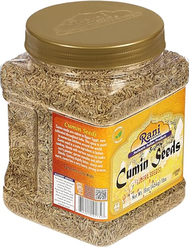 Rani Cumin Seeds Whole (Jeera) Spice 16oz (1lb) 454g PET Jar ~ All Natural | Gluten Friendly | NON-GMO | Vegan | Kosher | Indian Origin