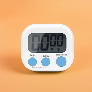 Small Digital Kitchen Timer, Minute Second Count Up Countdown Learning Management, Suitable for Kitchen,Study,Exercise (Not Including Battery), White