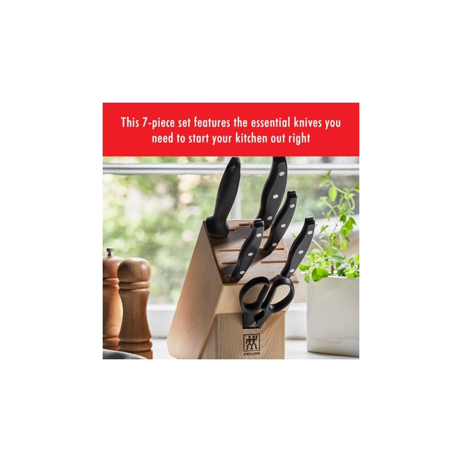 ZWILLING-Twin-Signature-7-Piece-German-Knife-Set-with-Block-Razor-Sharp-Made-in-Company-Owned-German-Factory-with-Special-Formula-Steel-perfected-for-almost-300-Years-Dishwasher-Safe ZWILLING Twin Signature 7-Piece German Knife Set with Block, Razor-Sharp, Made in Company-Owned German Factory with Special Formula Steel perfected for almost 300 Years, Dishwasher Safe