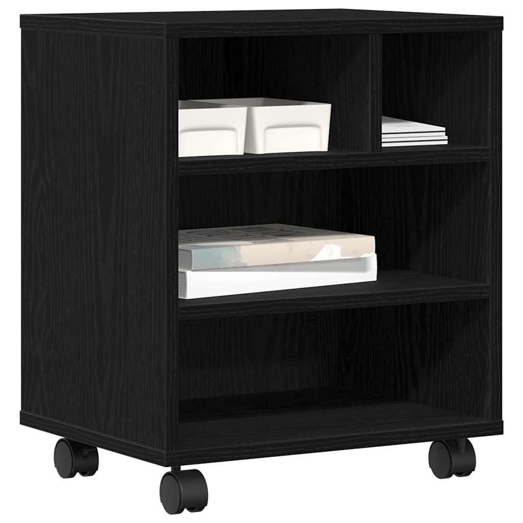 Supporto per stampante, carrello da ufficio, in legno, nero