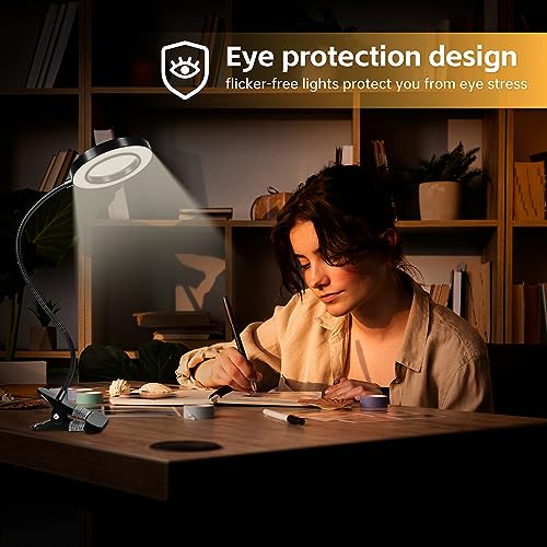 Beyamz GA91 5X Magnifying Glass With Light, 10W Clip On Light, 48 Led Magnifying Desk Lamp thumb #5