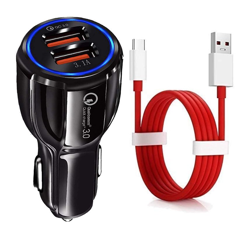 30W Car Charger for Motorola Edge (2025) Original QC Adapter Type C 3.0A High Speed Fast Turbo Charge QC 3.0 Smart DualPort with 1m Type-C Red Charging & Sync Cable (Black, SH.J2) 30W Car Charger for Motorola Edge (2025) Original QC Adapter Type C 3.0A High Speed Fast Turbo Charge QC 3.0 Smart DualPort with 1m Type-C Red Charging & Sync Cable (Black, SH.J2)