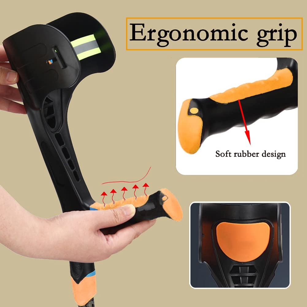 Muletas plegables naranjas para antebrazo para niños y adultos, ajustables y portátiles, ergonómicas, soporte de codo para adolescentes