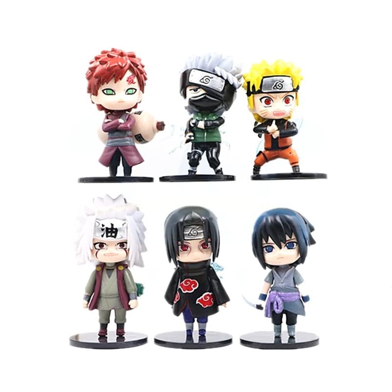 Image of Trunkin Set B Merchandise for Anime Lovers Itachi Jiraiya Sasuke Kakashi Gaara Figurines(Size - 10 cm Set of 6) Figures