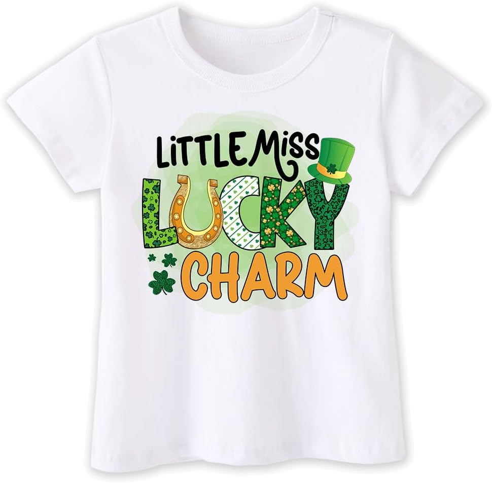 Funny St Patricks Day Shirt for Toddler Boys Girls Kids, Happy Lucky Tee Top Hats Irish Shamrock Leprechaun Game T Shirt,2-5T