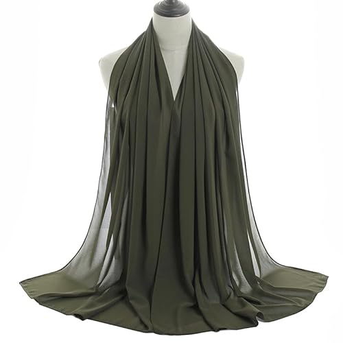LMVERNA Solid Color Bubble Chiffon Scarf for Women Fashion Soft Hijab Long Scarfs Wrap Scarves