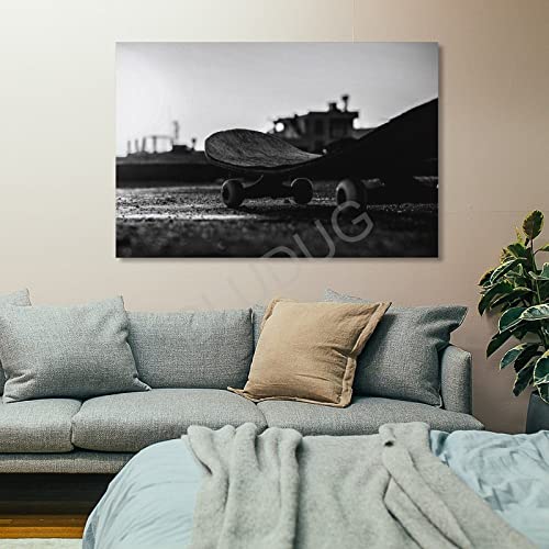 Bludug Skateboarding Poster,Skateboard Art Photo Black And White Skateboard Canvas Wall Art Poster Canvas Painting Wall Art Poster For Bedroom Living Room Decor24X36Inch(60X90Cm) #TOP6