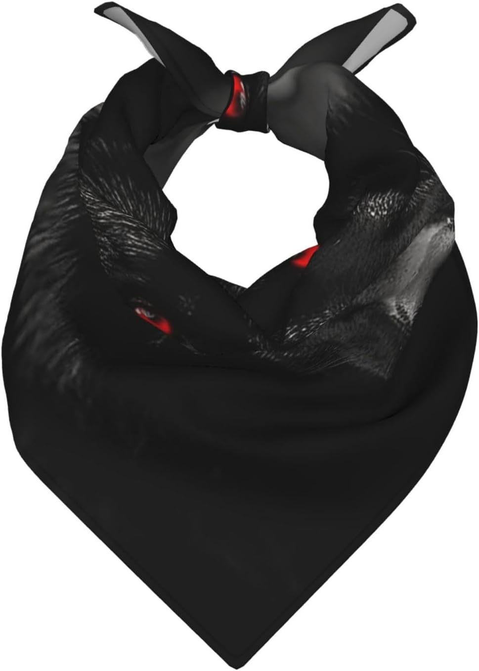 Cooling Bandanas for Men Women Square Hair Scarf 22" x 22" Novelty Headband Black Red Eyed Wolf Neckerchief