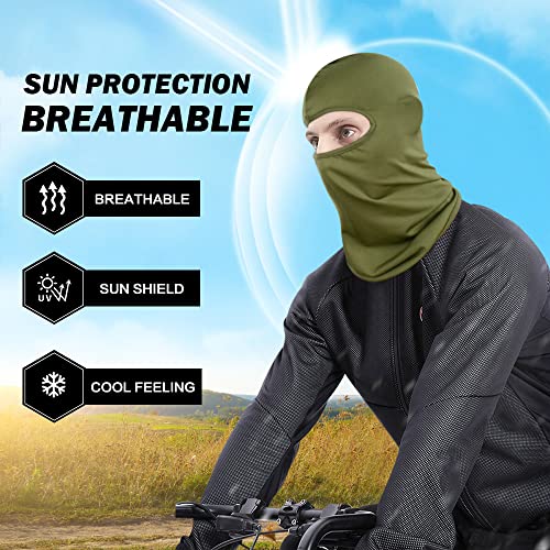 Sunland Balaclava Ski Face Mask Motorcycle Cycling Bike Bandana Hiking Skateboard Head Sock 3 Pack，Green #TOP4