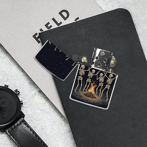 Funda metálica Dancing Skeletons para encendedores estándar miniatura 7