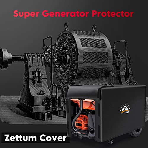 Zettum Generator Cover 26 Inch - 600D Outdoor Generator Covers Heavy Duty Waterproof, Small Equipment Cover Outside for DuroMax, Westinghouse, Champion, Predator, Honda Portable Generator 3000-6000W - Thumbnail 3