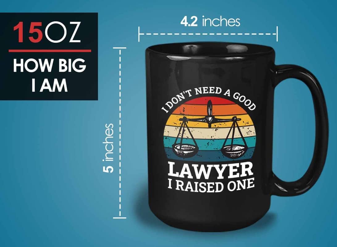 Bubble Hugs Lawyer Coffee Mug 15oz Black - Rised Good Lawyer - Graduation Court Law Firm Judge Case Son Daughter Legal Practitioner for Law Student Family Attorney Advocate Jury Prosecutor Defendant