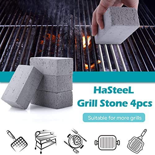Hasteel Grill Cleaning Brick, Griddle Pumice Stone For Removing Stains Kit Of 4, Commercial Grade Grill Block Cleaner Accessories For Flat Top, Racks, Cast Iron, Sink, Effective & Reusable Clean Tool #TOP3