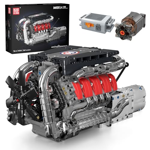 Mould King V8 Model Engine Kit for Adults, V8 Engine Building Sets, Mini Engine Toys Scale with Motor, STEM Project Building Kits, DIY Collectible Blocks for Boys (1169 Pieces) 10203