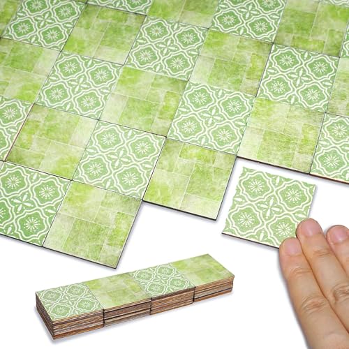 Dalles de sol double face pour maison de poupée, lot de 32 revêtements de sol miniatures