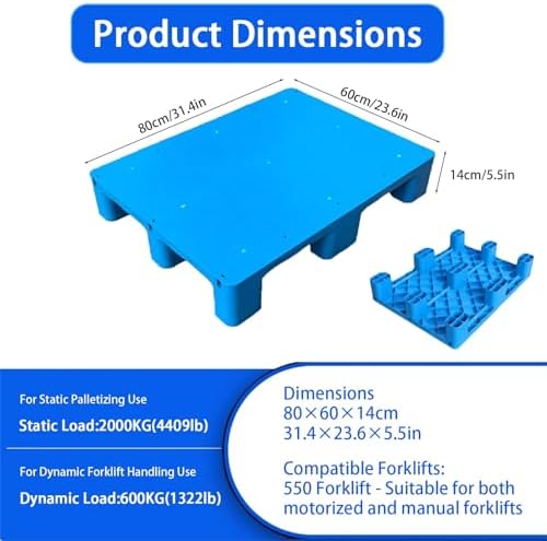Heavy-Duty Moisture-Proof Plastic Pallets for Basement & Warehouse Storage, Waterproof Indoor/Outdoor Use, Durable Space-Saving Solution for Supermarkets