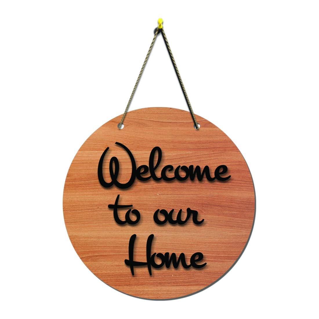 Buy 100yellow® Personalized Round Name Plate With Designer Black Wood