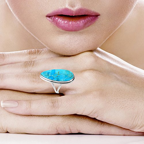 turquoise ring in sterling silver 925