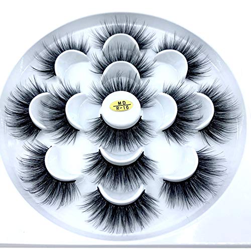 Hbzgtlad New 7Pairs 3D Mink Hair False Eyelashes Criss-Cross Wispy Cross Fluffy Length Lashes Extension Handmade Eye Makeup Tools (Mdr-16) #TOP2