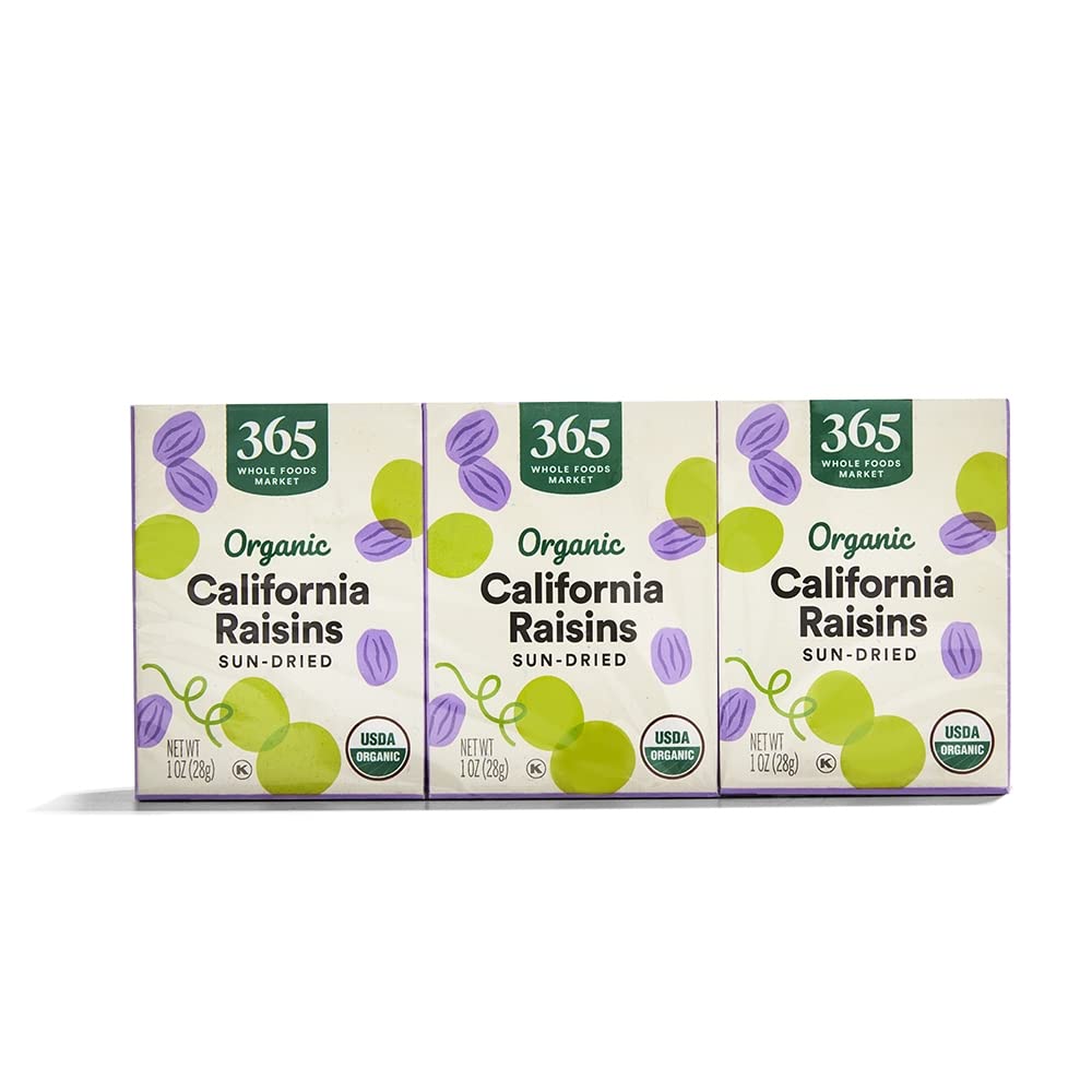 Pack of 6 365 by Whole Foods Market Organic Raisins 1 Ounce