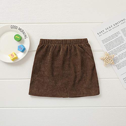 Ynibbim Summer Toddler Baby Girls Button Short Skirt Solid Corduroy Skirt 0-3T3