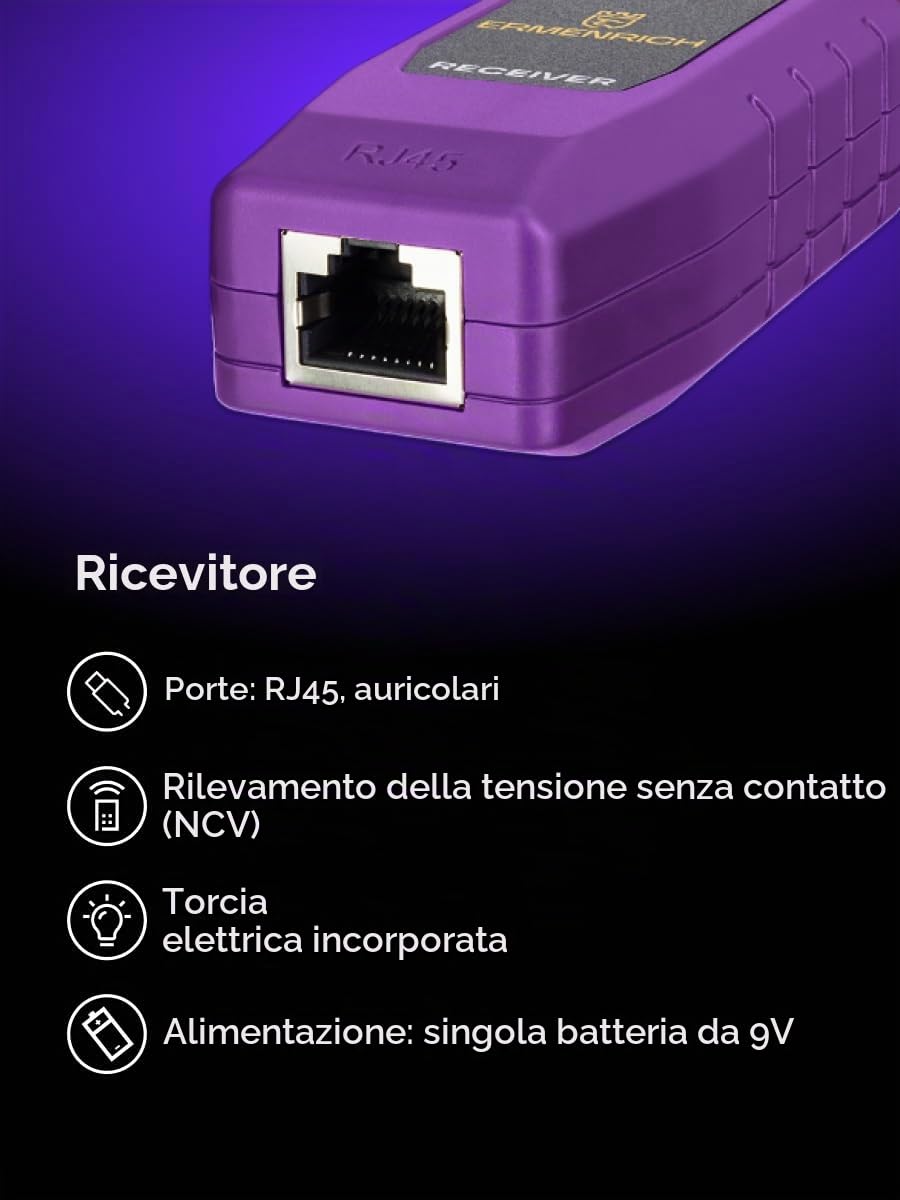 Ping SM75 Tester Cavi di Rete con Test PoE NCV Lunghezza CAT5/6 | Tester Multifunzionale Ricaricabile con Multimetro Voltmetro Ohmmetro Amperometro Porto RJ45 STP/UTP e Doppini Intrecciati