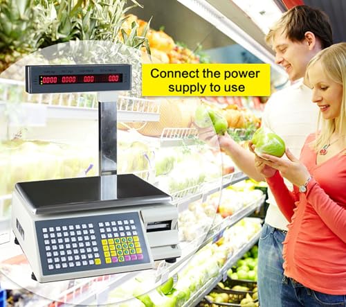 Báscula Comercial Digital con Impresora Térmica 15kg LCD miniatura 7