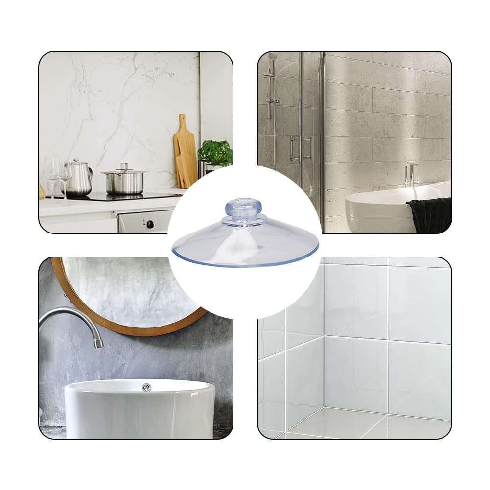 FACULX 10 ventose trasparenti in plastica trasparente, 20 mm, 25 mm, 40 mm, per cucina, bagno, battente, ganci da parete (25 mm