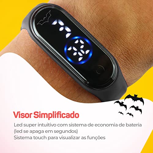 Relógio Preto Infantil Digital Led Para Meninos e Meninas do Batman, A Prova D'água, Moda Kids