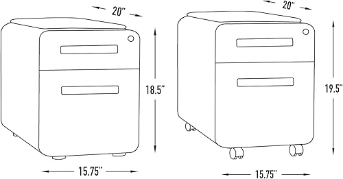 Miniatura 2 de Laura Davidson Furniture Archivador Stockpile Mini con 2 cajones, versión corta (negro)
