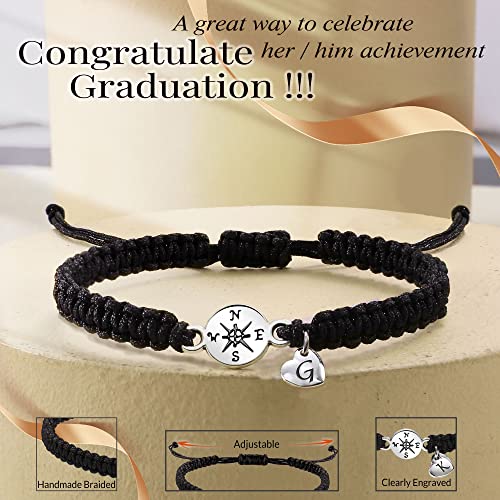 Graduation Gifts for Her 2025, 2025 Graduation Gifts High School College Graduation Gifts for Teen Girls 5th 8th Grade Masters Degree Grads Initial Bracelets for Women Letter A-Z Charm Bracelet Daughter Niece Granddaughter Girlfriend Jewelry