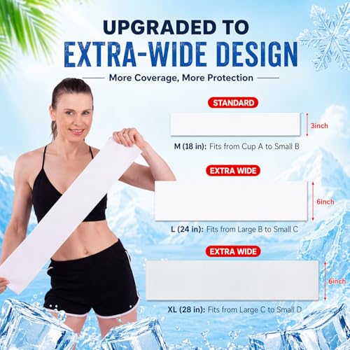 Image of Toulite 10-Pack Reusable Cooling Bra Liners for Sweat for Boob Sweat Cooling Ice Silk Pads, Under Bust Quick Dry Bra Liners(M,White)