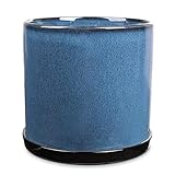 INGOFIN Ceramic Plant Pots - 10 inch Planter with Drainage Hole, Round Flower Orchid Succulent Pots