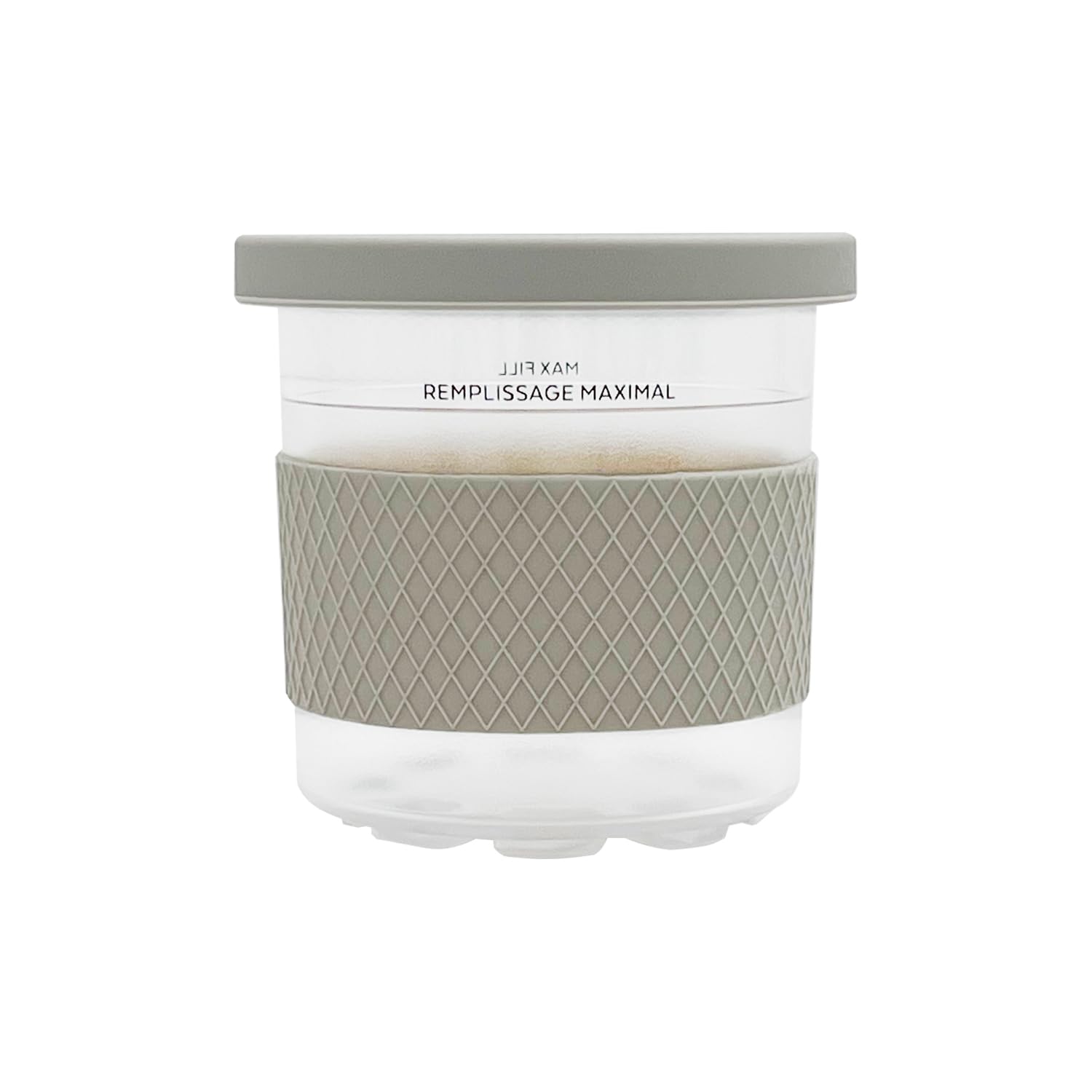 CXQ 2 Pack Replacement Ice Cream Pints with Silicone Lids and Sleeves?Compatible with Ninja Creami Ice Cream Maker, Model: NC301, NC300, NC299AMZ Series. (Grey/Grey)