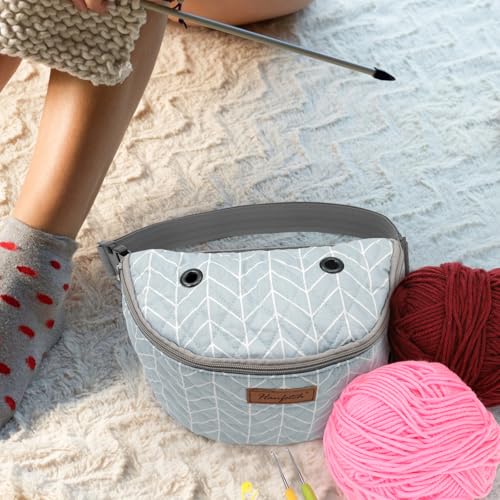 Image of Yarn Crossbody Waist bag Small Yarn Storage Organizer for Yarn Skeins-Organizer for Crochet Hooks and Accessories