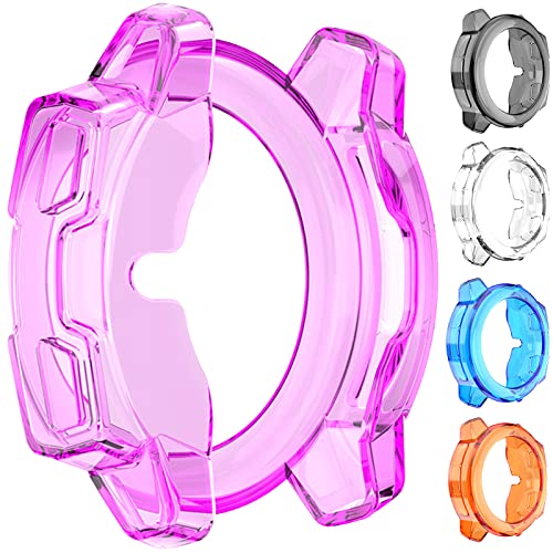 Miimall Compatible with Garmin Instinct Protective Soft TPU Bumper Case Replacement Anti-Scratch Slim Light and All-Around Case Cover for Garmin Instinct(Purple)