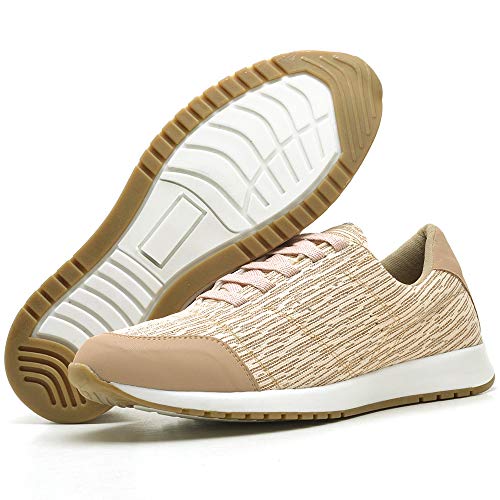 Kit Sapatênis Casual Com Cadarço JUILLI Feminino (Nude Risca, 36)