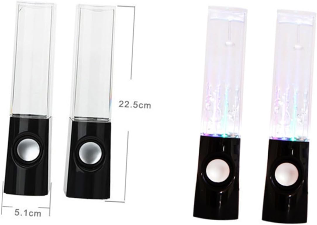 LED Fountain Speakers Colorful Sound Speakers for PC and Laptop Stereo Sound for Parties and Home Use