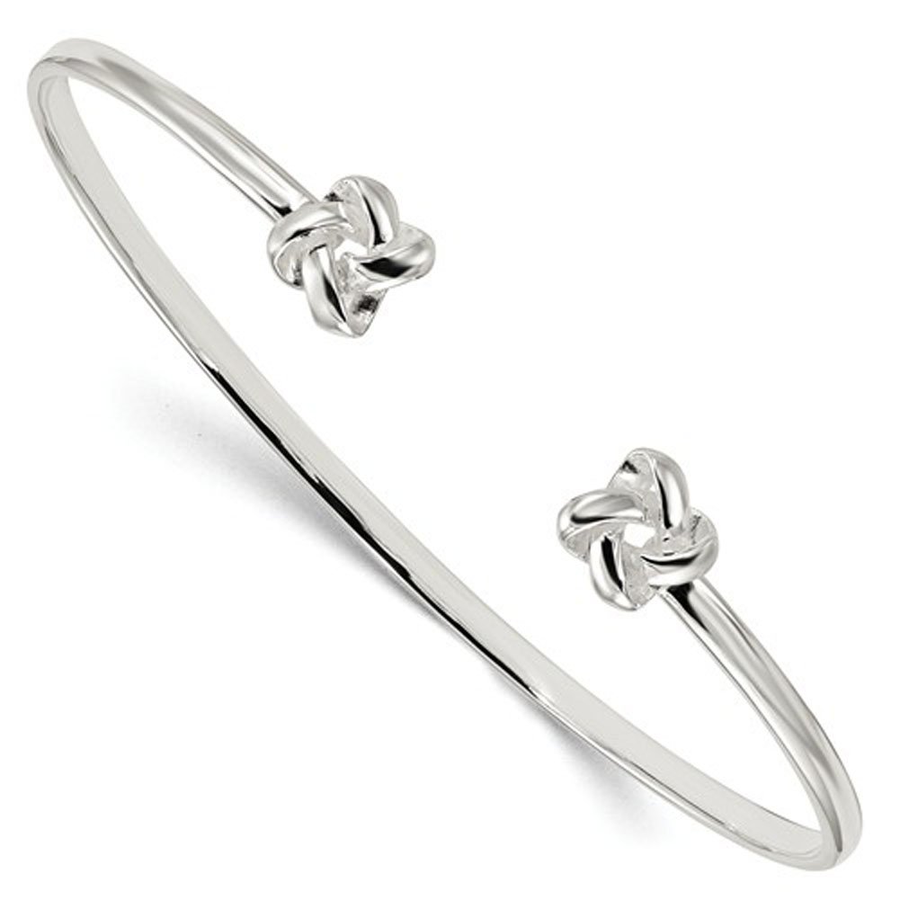 Jambs Jewelry Fancy Sterling Silver Polished Love Knot Cuff Bracelet