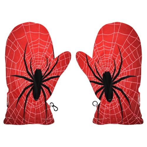 Plaaee Toddler Mittens Spider Web Winter Snow Glove mitten Warm Fleece Kid Ski Gloves for Boys Girls