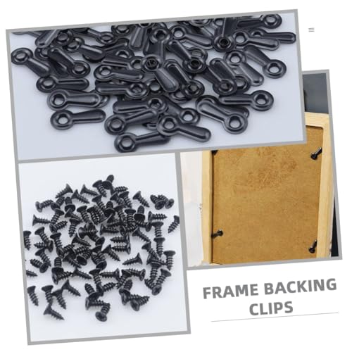 Image of Generic 100pcs Picture Frame Backing Clips Screws Easy Install Photo Frame Hardware for Wall Hanging Suitable for Home Hotel and Museum Decor
