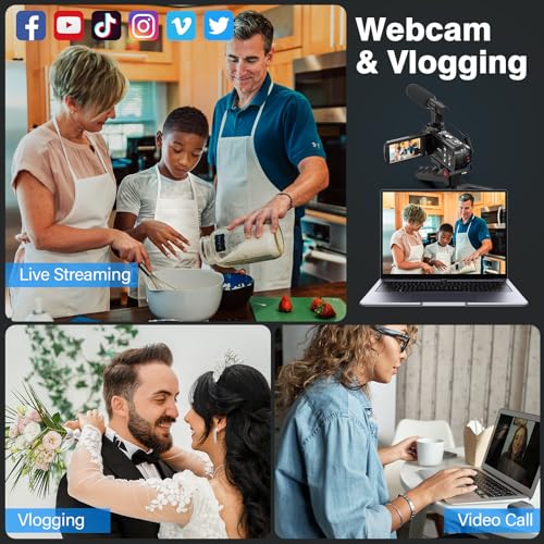 4K Video Camcorder with Microphone