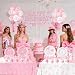 QIYANPAX Birthday Decorations Includes Plates, Napkins, Cups, Cutlery, Banner, Hanging Swirl, Image 7 QIYANPAX Birthday Decorations Includes Plates, Napkins, Cups, Cutlery, Banner, Hanging Swirl, Image 7
