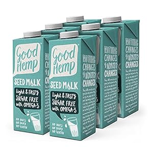 Good Hemp Lichte en smakelijke suikervrije zaadmelk [Pack van 6] Plantaardige suikervrij en zuivelvrij | Veganistisch
