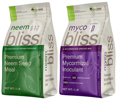 Fertilizante orgánico Neem Bliss y Myco Bliss polvo 2 lb
