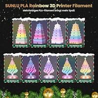 SUNLU 2KG Rainbow PLA 3D Drucker Filament, Multicolor, Regenbogen 03+04 – Ansicht 2