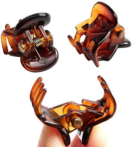 JANYUN 24 Pcs Mini Claw Clips Non Slip Hair Claw Clips Clamps for Women Girl's Hair (Black and Brown)